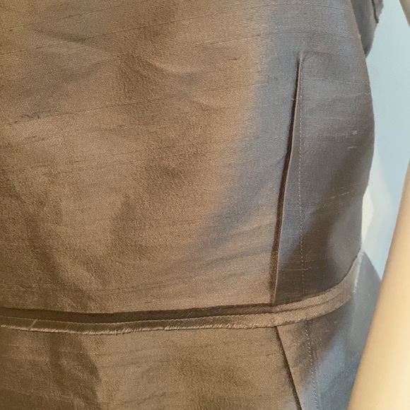 Talbots Silk & Wool Sweetheart Neckline Dress, Fully lined Silver Gray Sz 16 NWT - Picture 7 of 7